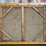 Oil painting depicting a romantic scene.