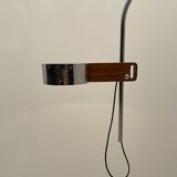 Chrome and wood floor lamp