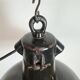 Industrial Black Enamel Factory Lamp with Cast Iron Top, 1950s