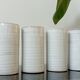 4 vintage stoneware cups in white