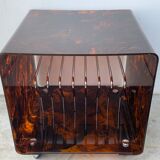 Range records or vinyl range in plexi, turtle scales effect, on wheels, 1970