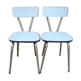 Pair of old blue formica chairs