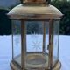 Vintage brass candle holder lantern