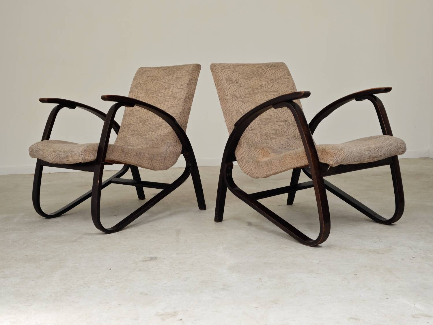 Pair of Art Deco armchairs by Jan Vanek 1930