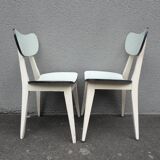 2 chaises en formica vert d'eau