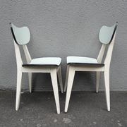 2 chairs in water green formica