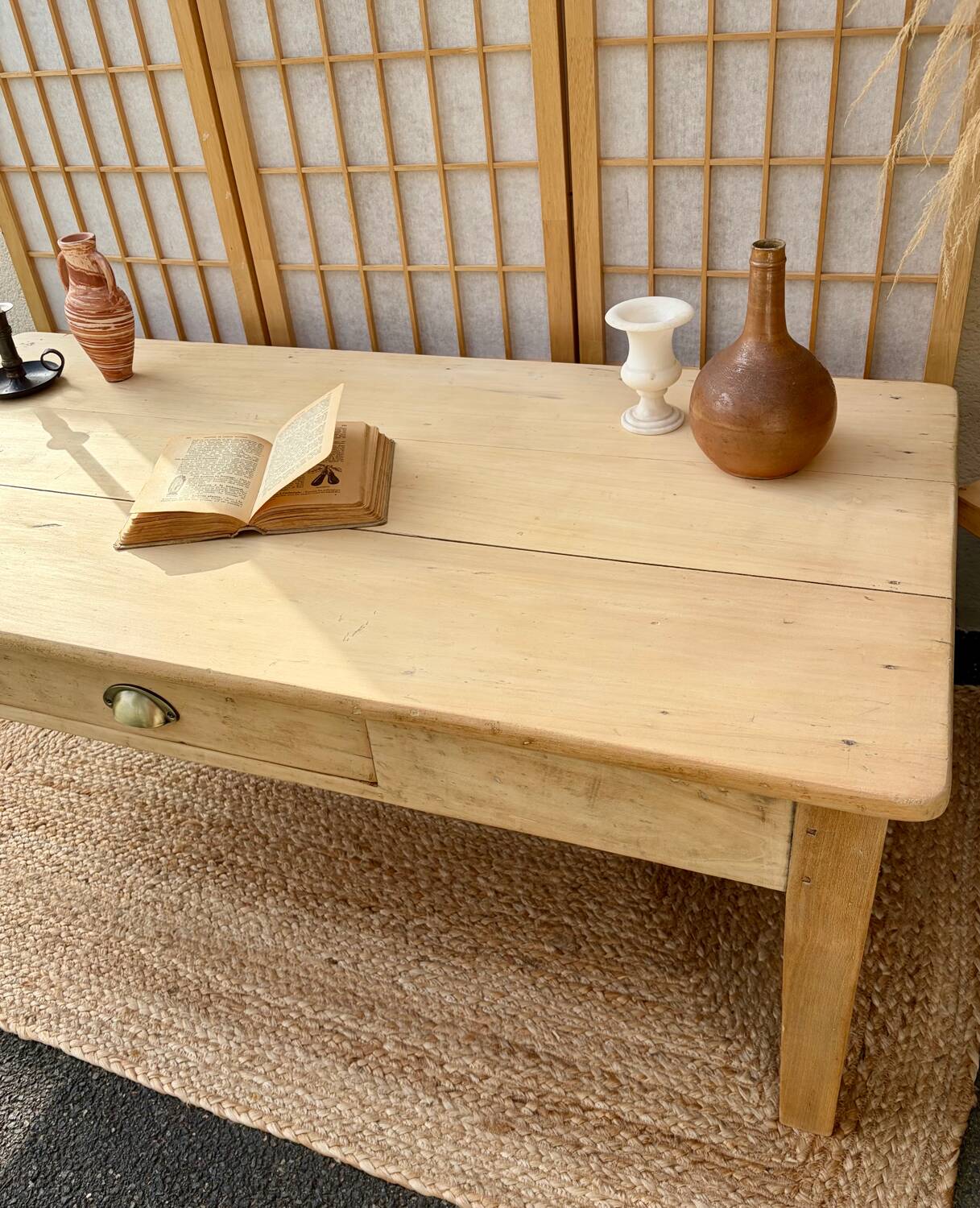 Raw wood coffee table