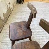 Pair of Aranjou elm “T” chairs