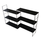 Double metal string shelf - 6 shelves, 3 uprights - vintage 1960