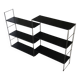 Double metal string shelf - 6 shelves, 3 uprights - vintage 1960