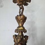 LOUIS XV style chandelier in gilded and patinated bronze with draped women