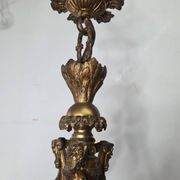 LOUIS XV style chandelier in gilded and patinated bronze with draped women