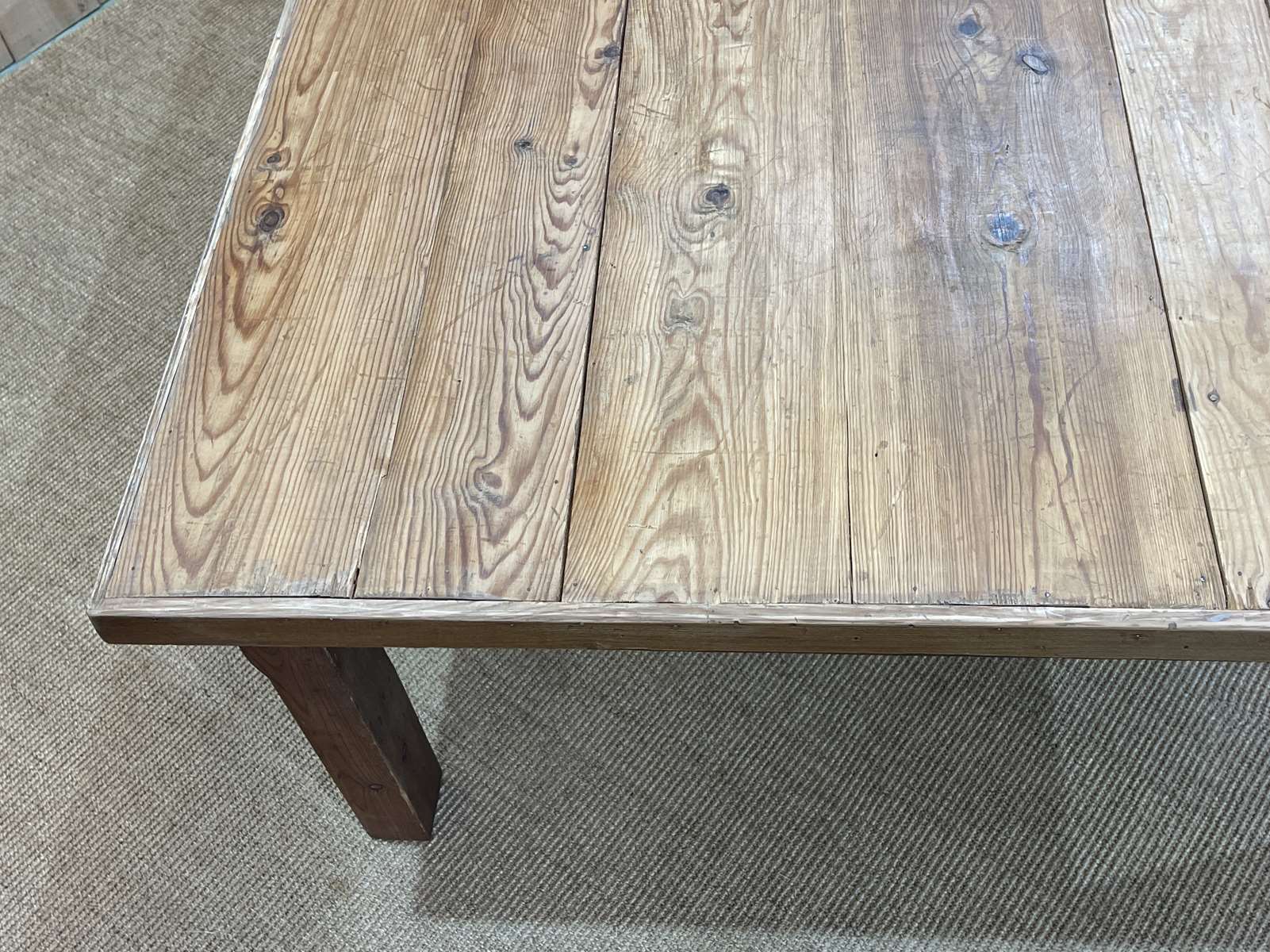 Large 1930s pitch pine coffee table