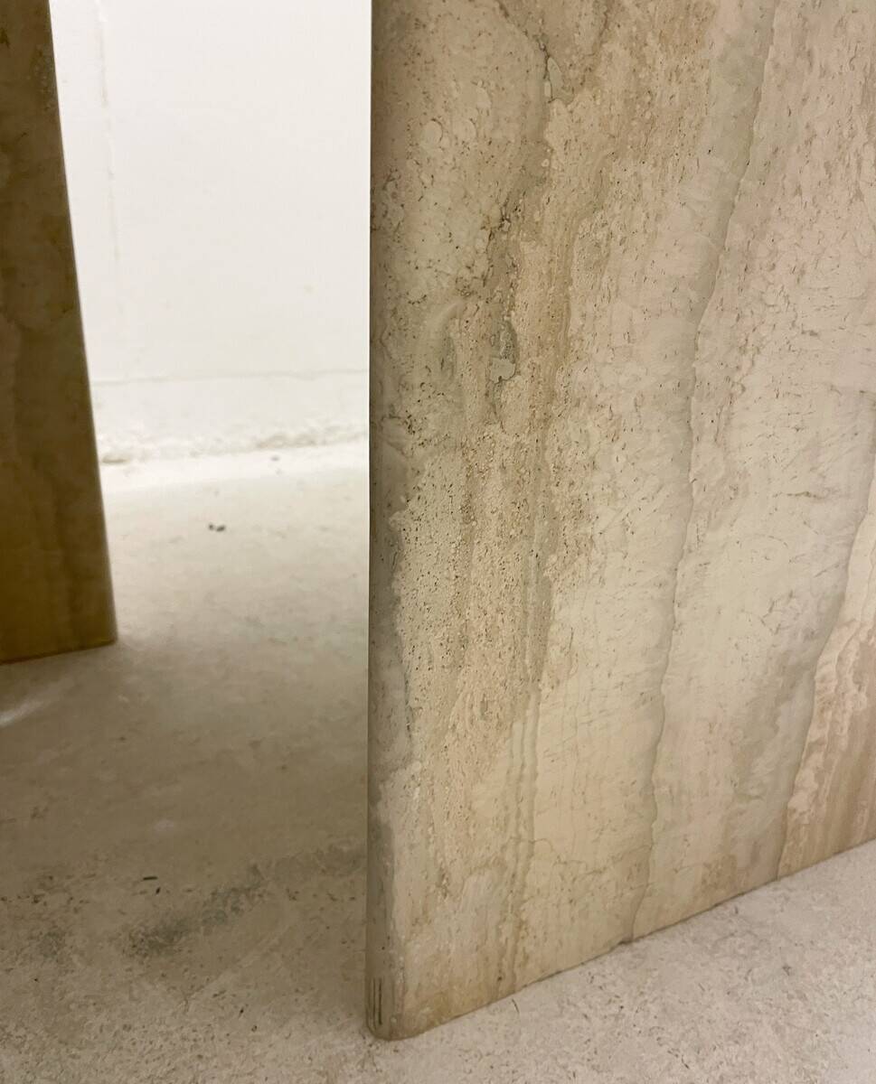 Mid-Century Modern Travertine Two-Parts Coffee Table, 1970s