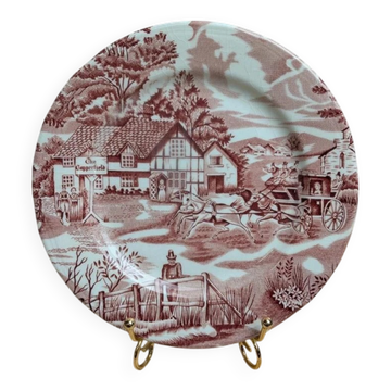 Assiette à dessert Terre de fer Lunéville – English Style – The Copperfield – Toile de Jouy