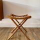 folding wooden stool bamboo style early 20th century