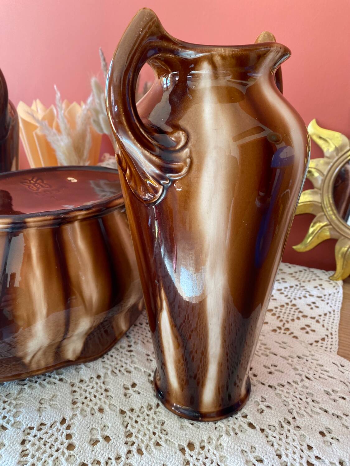 Signed fireplace surround