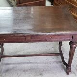 19th century oak desk table with 2 drawers