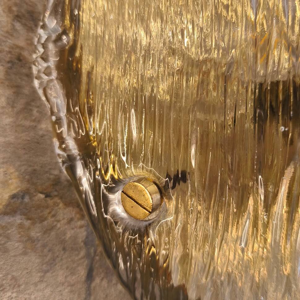 Large wall light / ceiling light in Murano glass, design by Carlo Scarpa, Venini.