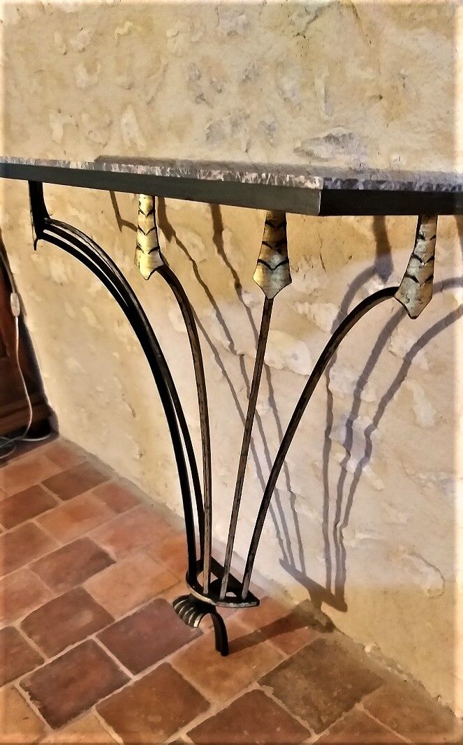 Forged iron console