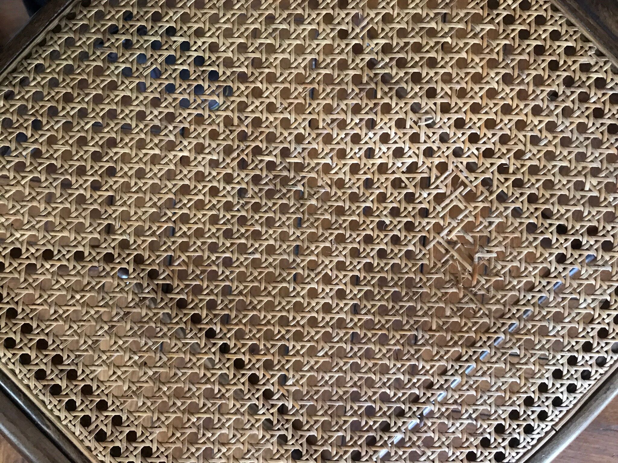 Series of 4 sleigh chairs in wicker, by Baumann