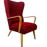 Vintage Scandinavian armchair with a high back / single seat