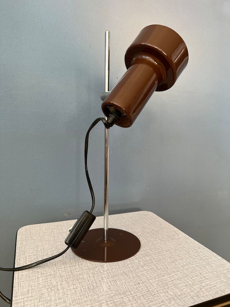 Lampe de bureau space age ajustable marron