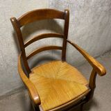 Straw country armchair