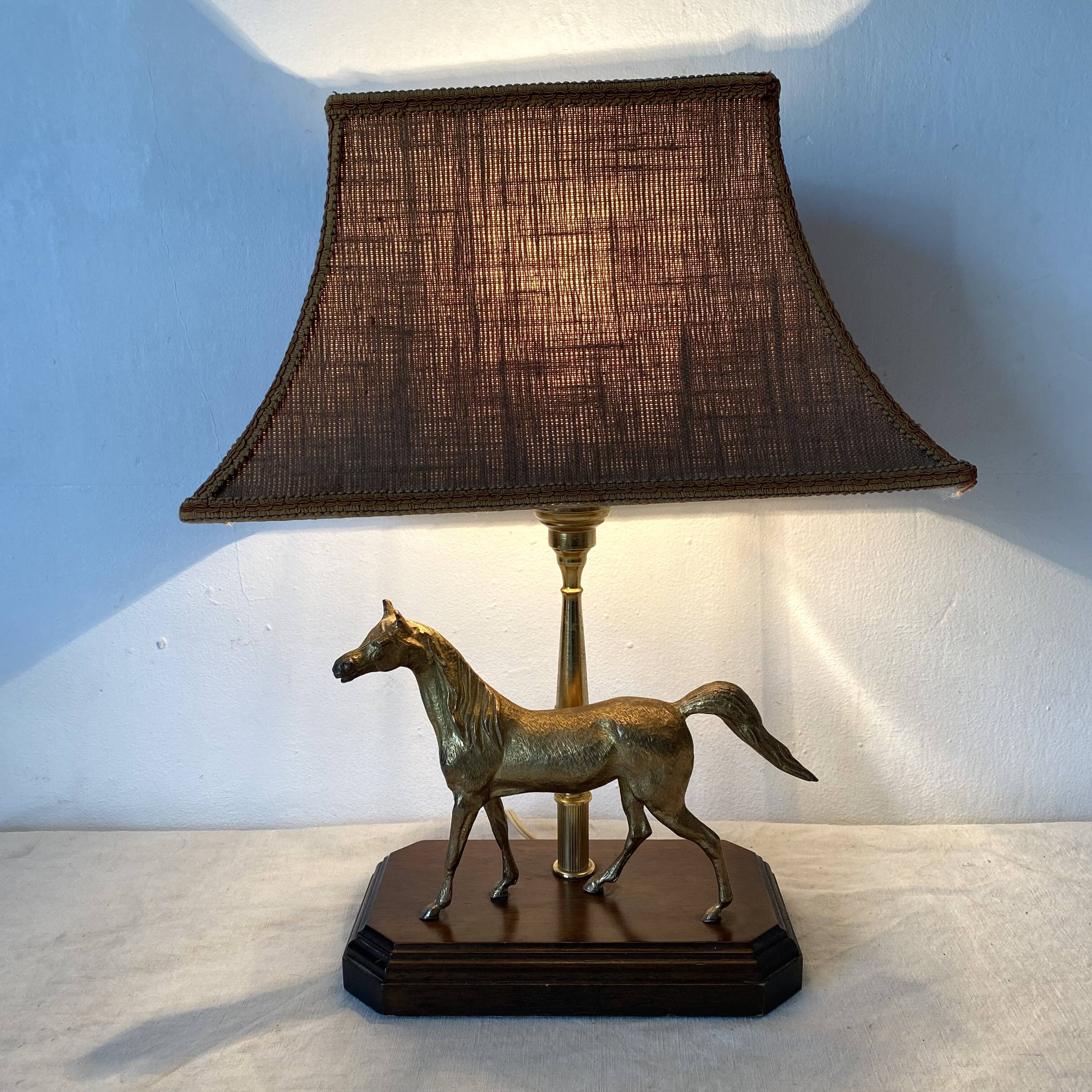 Lampe cheval années 60-70