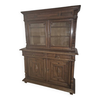 19th century solid oak two-body wardrobe