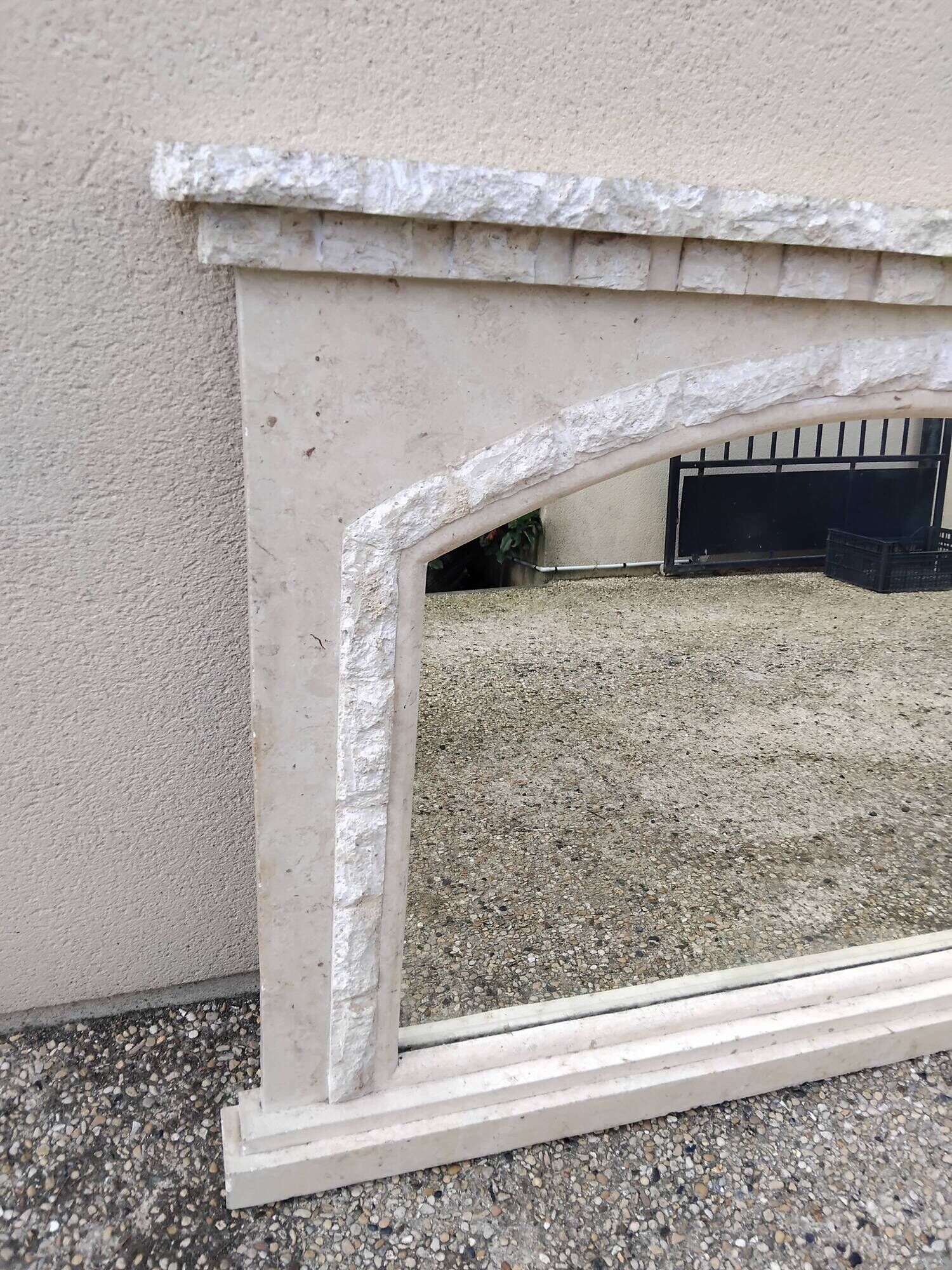 Large vintage stone mirror