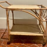 rattan rolling table