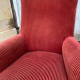 English velvet armchair