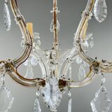 Crystal and brass chandelier, early 20th century