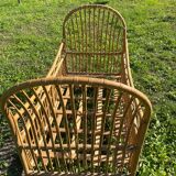 Children's bed in vintage rattan