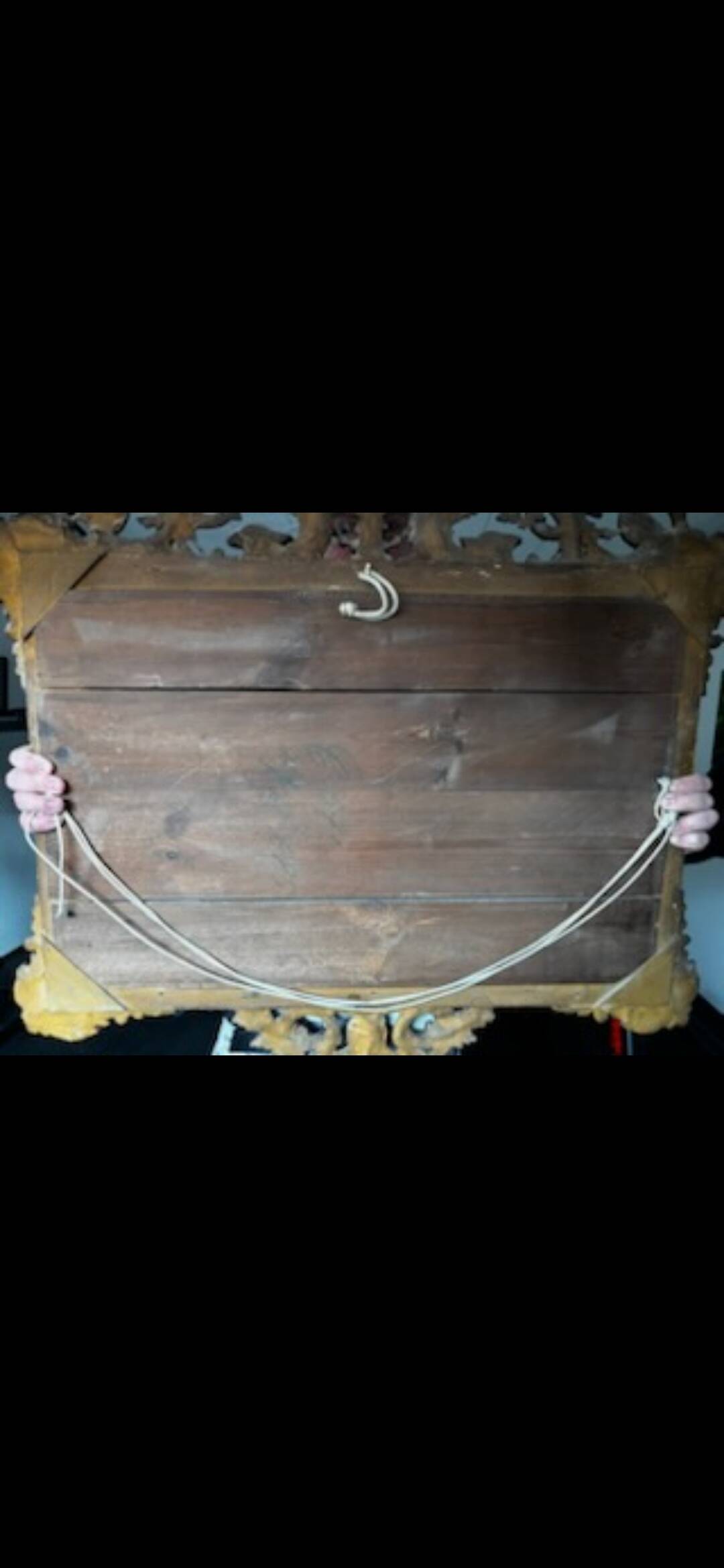 Miroir Napoléon III en stuc doré