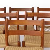 Lot de 6 chaises de salle à manger en teck Niels Otto Moller, modèle 84, 1976 – Cordon renouvelé