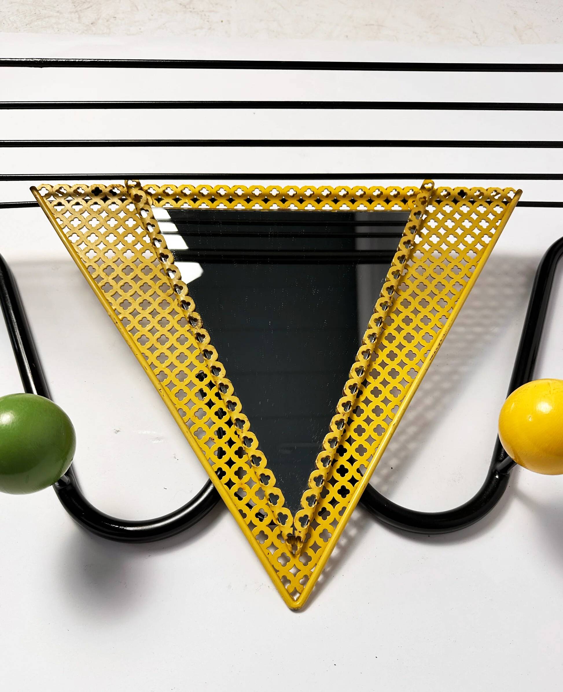 Colourful coat rack from the 1950s in the style of Mathieu Matégot.