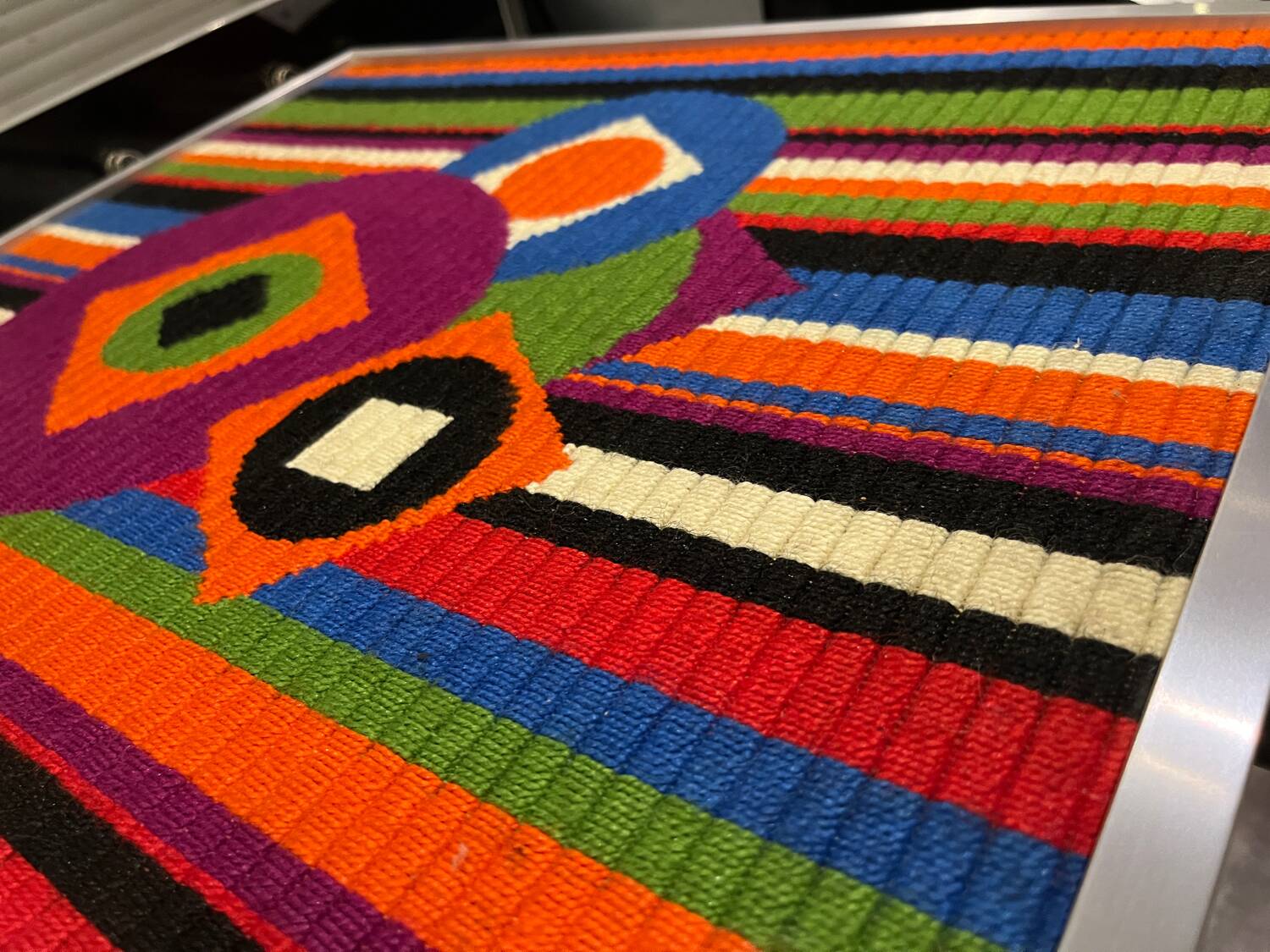 Vintage tapestry 1970 wool geometric patterns Patrice Allard