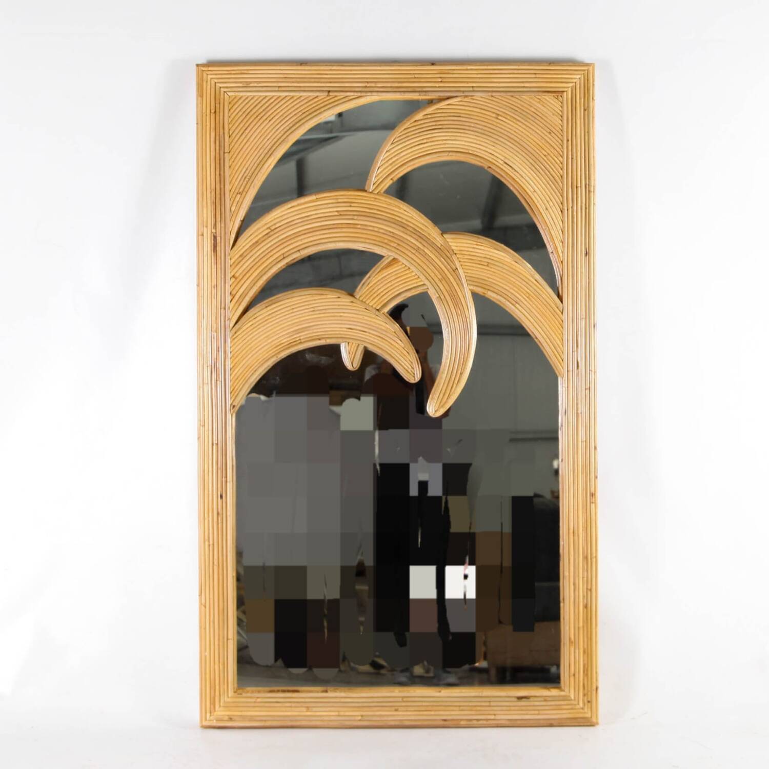 Rattan "palm tree" mirror