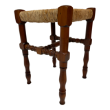 Tabouret en osier vintage