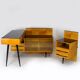 Modular Desk Set with Black Glass Top by Mojmir Pozar, 1960s, Set of 3