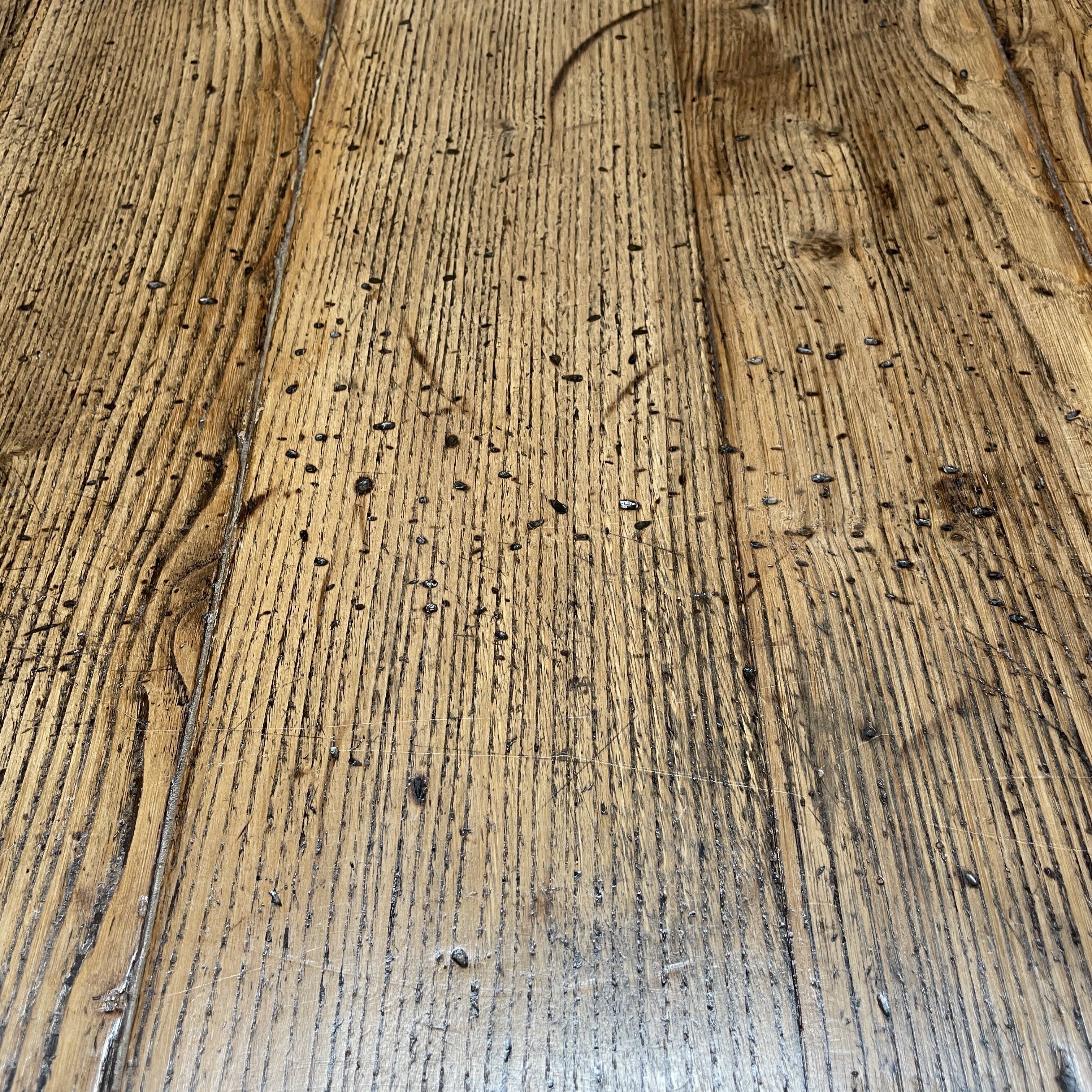 Large oak farmhouse table from France, early 1900s