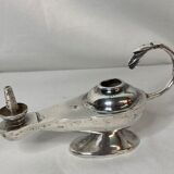 Old silver oil lamp with hallmarks from the end of the 19th century