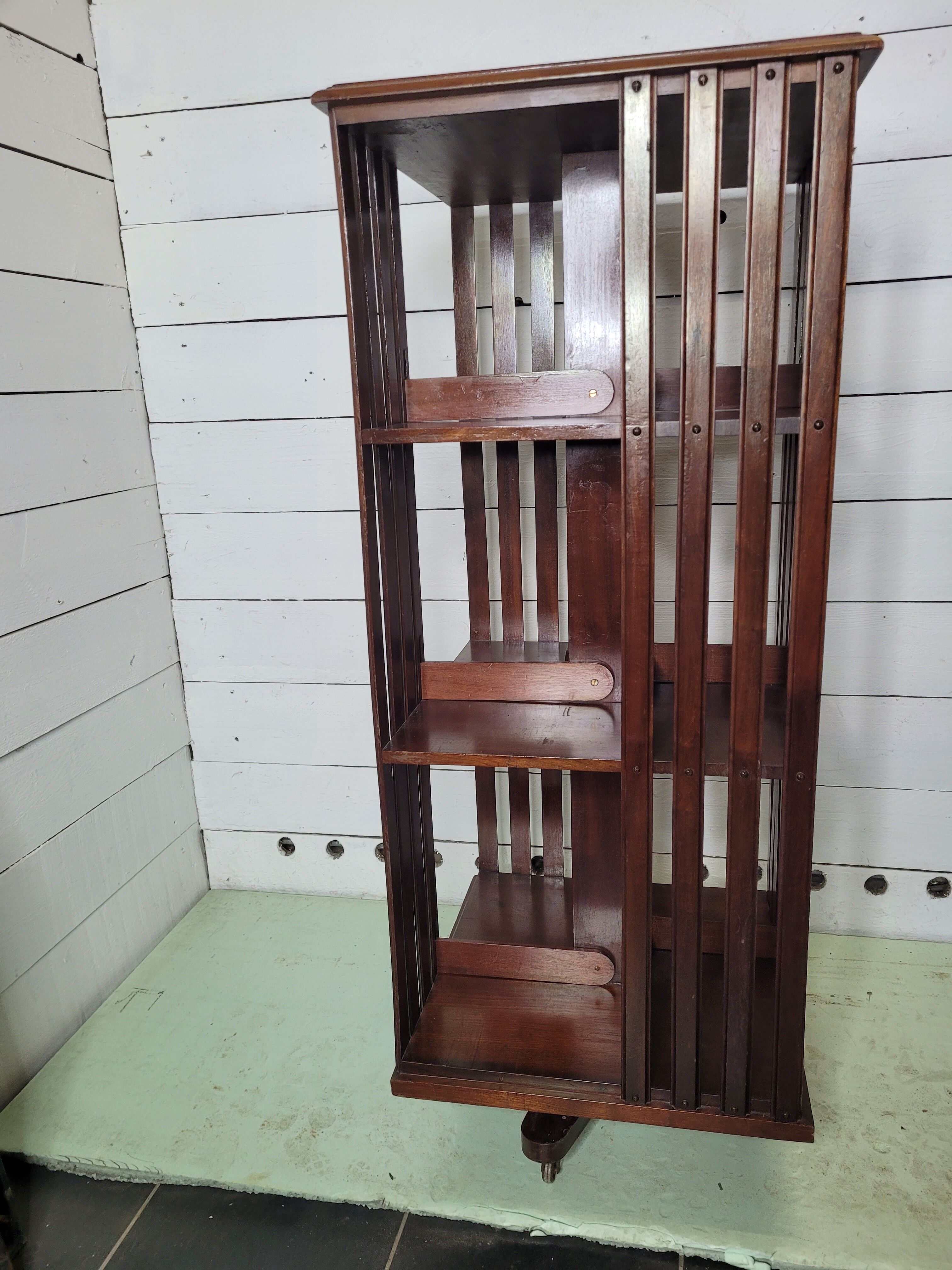 Mahogany revolving bookcase