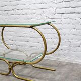 Bauhaus Tubular Brass Side Table, 1930s