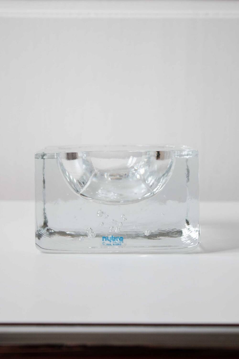 Cendrier en verre soufflé à bulles par Nybro Sweden