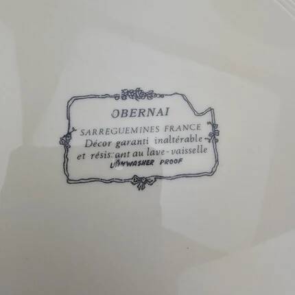Service plate Sarreguemines Obernai - Henri Loux earthenware Alsace