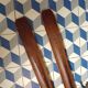 Paire skis anciens en bois 198cm