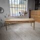 Pine and oak farmhouse table with multiple drawers, communal type, 240cm.